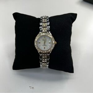 Armitron Now Watch Womens 26mm MOP Dial Crystal Accent New Battery 6.25" Working